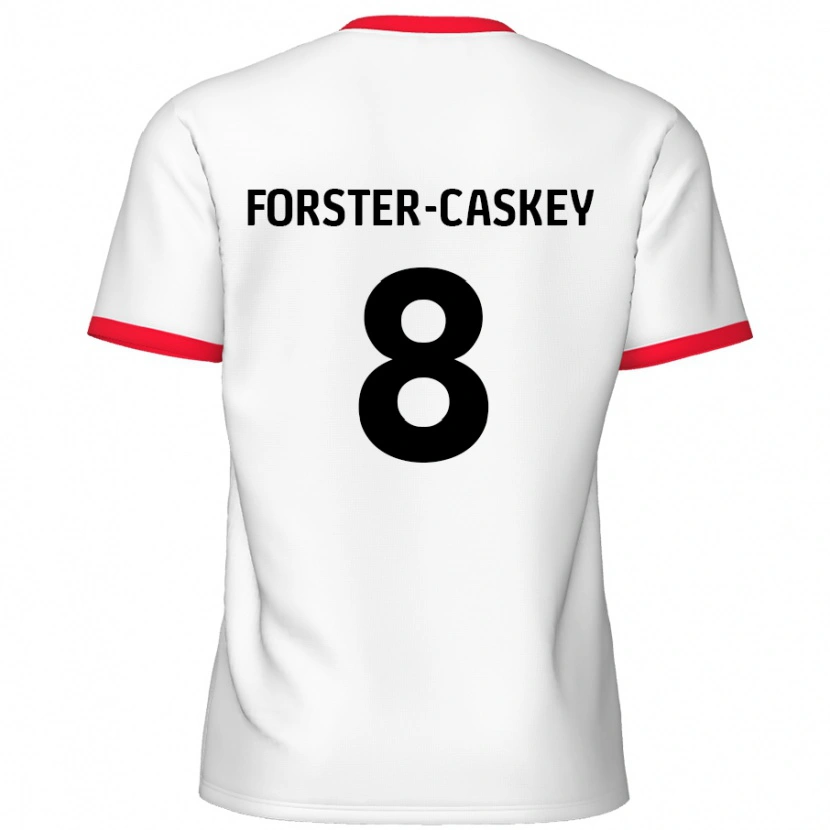 Danxen Barn Jake Forster-Caskey #8 Vit Röd Hemmatröja Matchtröjor 2024/25 Tröjor T-Tröja