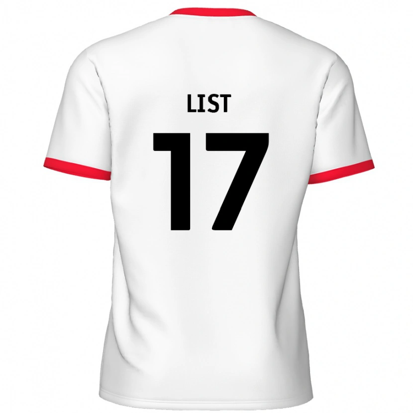 Danxen Barn Elliott List #17 Vit Röd Hemmatröja Matchtröjor 2024/25 Tröjor T-Tröja