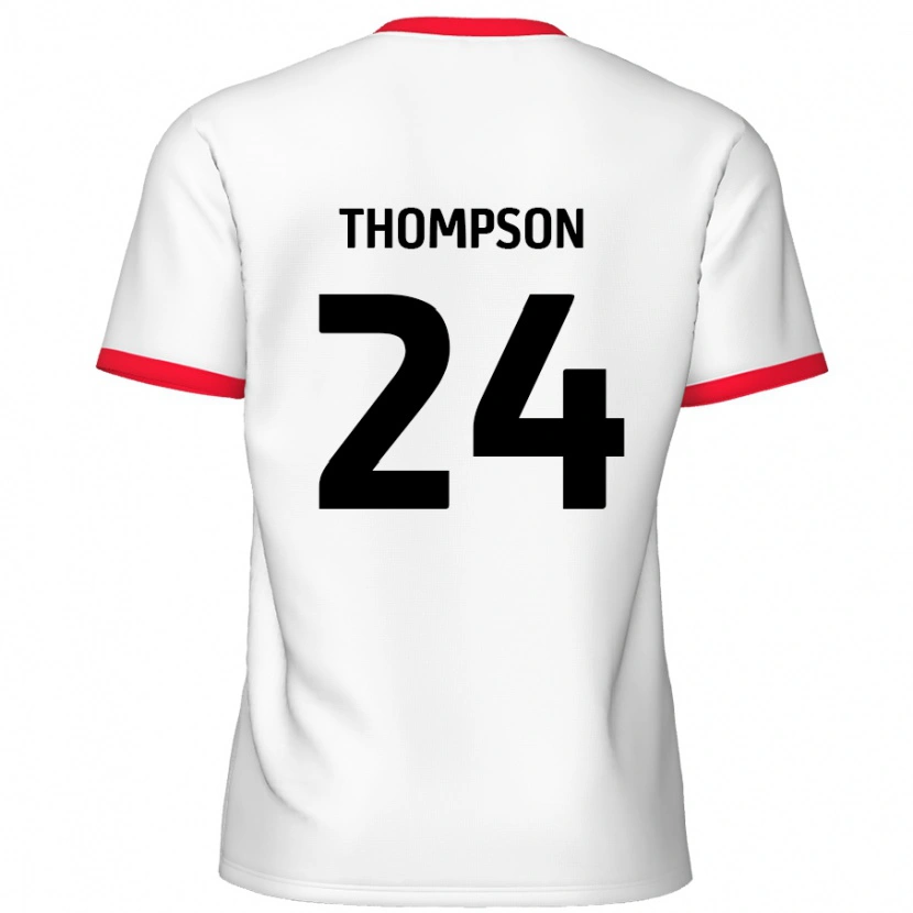 Danxen Barn Ben Thompson #24 Vit Röd Hemmatröja Matchtröjor 2024/25 Tröjor T-Tröja