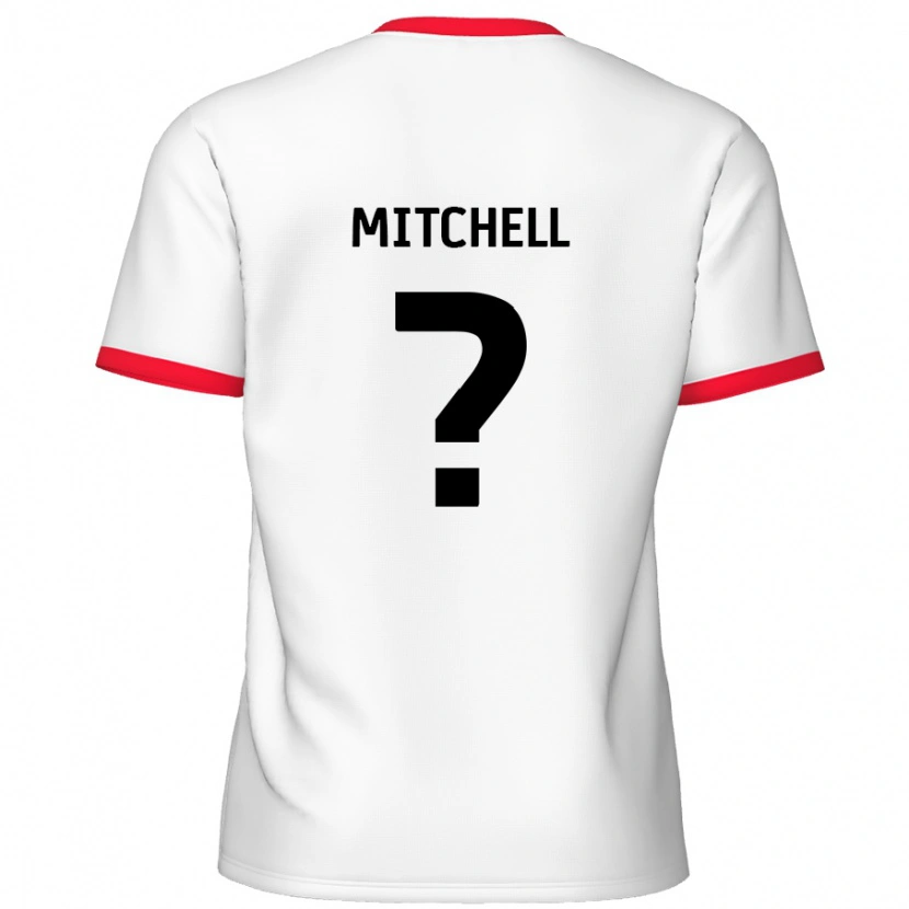 Danxen Barn Rylee Mitchell #0 Vit Röd Hemmatröja Matchtröjor 2024/25 Tröjor T-Tröja