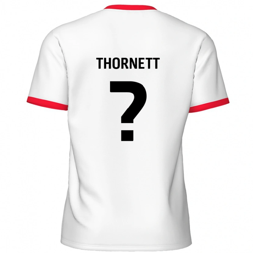 Danxen Barn Alfie Thornett #0 Vit Röd Hemmatröja Matchtröjor 2024/25 Tröjor T-Tröja