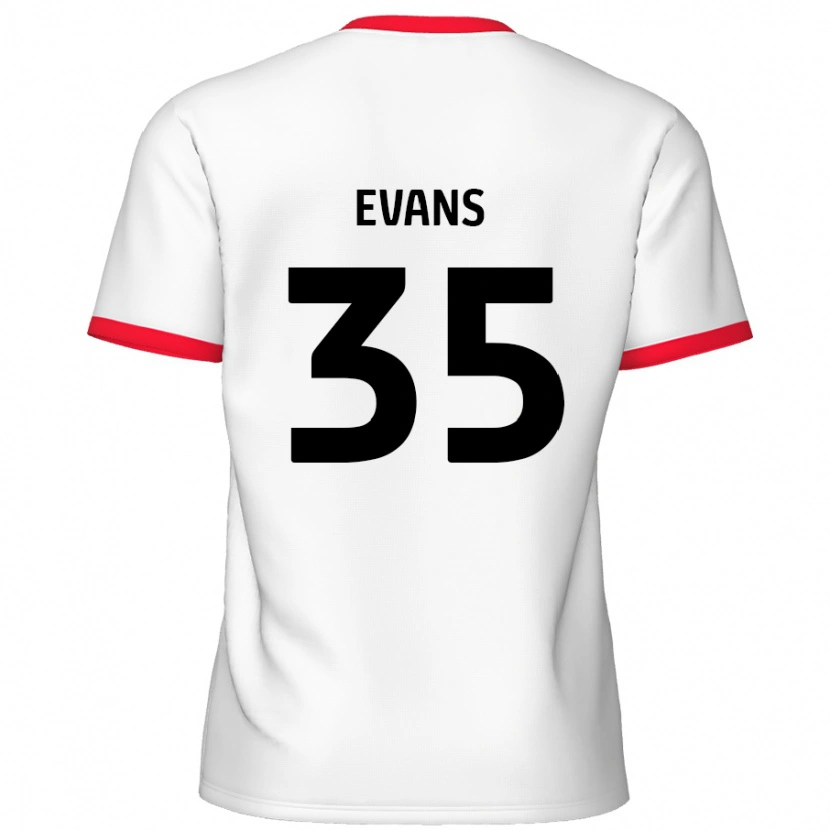 Danxen Barn Makise Evans #35 Vit Röd Hemmatröja Matchtröjor 2024/25 Tröjor T-Tröja