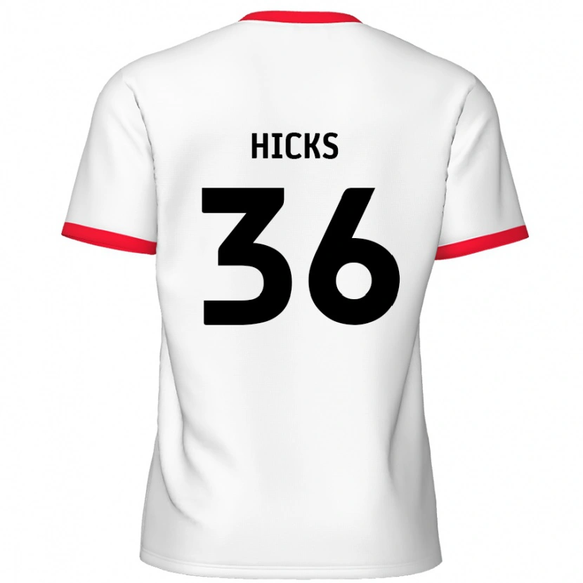 Danxen Barn David Hicks #36 Vit Röd Hemmatröja Matchtröjor 2024/25 Tröjor T-Tröja