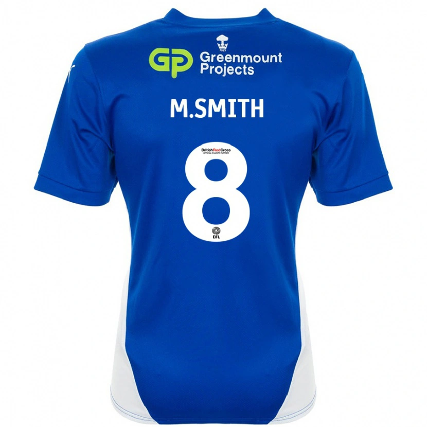 Danxen Barn Matt Smith #8 Blå Vit Hemmatröja Matchtröjor 2024/25 Tröjor T-Tröja