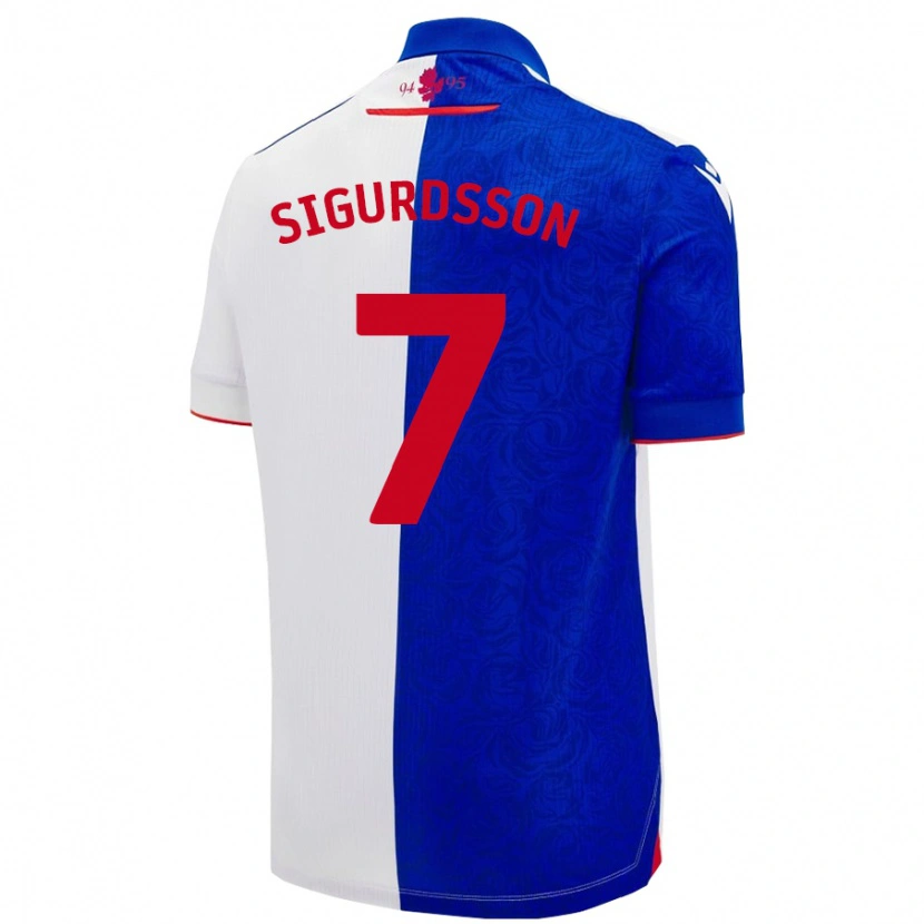 Danxen Barn Arnór Sigurdsson #7 Himmelsblå Vit Hemmatröja Matchtröjor 2024/25 Tröjor T-Tröja