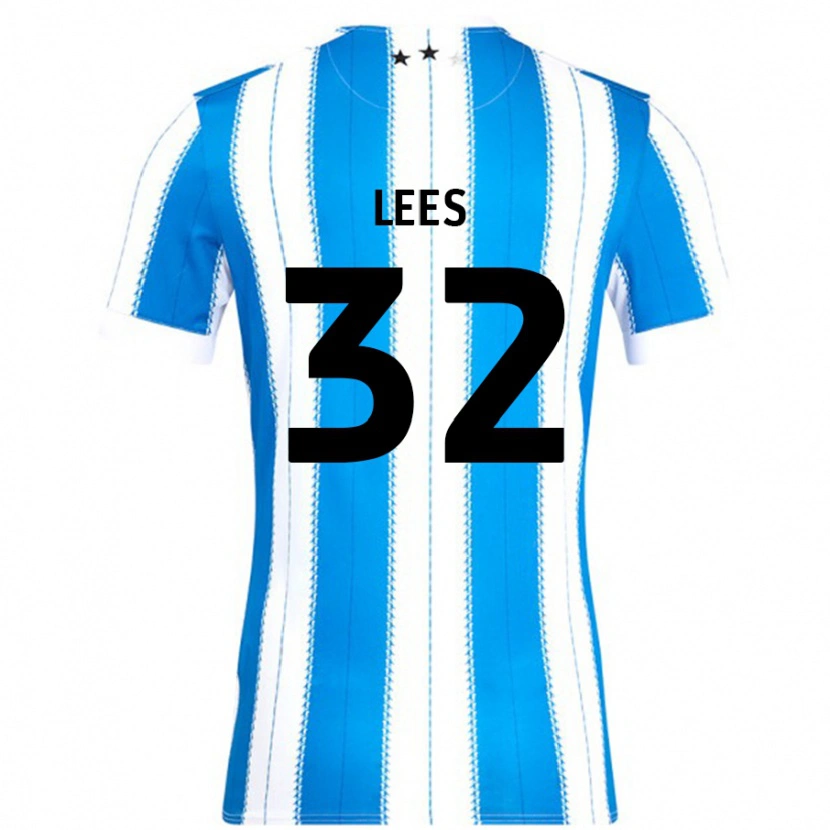 Danxen Barn Tom Lees #32 Blå Vit Hemmatröja Matchtröjor 2024/25 Tröjor T-Tröja