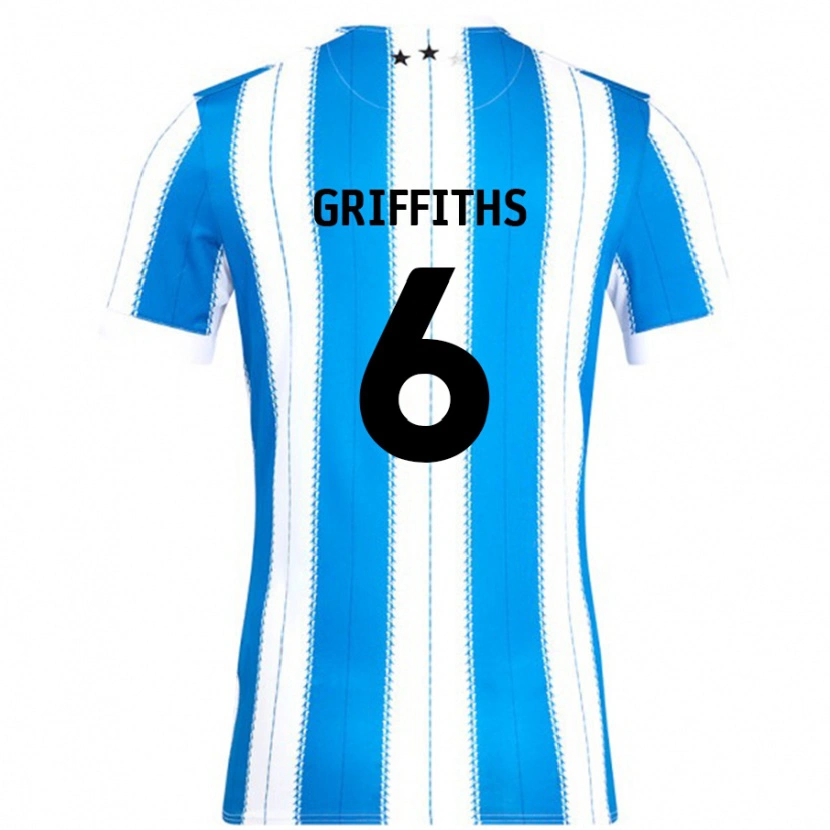 Danxen Barn Lauren Griffiths #6 Blå Vit Hemmatröja Matchtröjor 2024/25 Tröjor T-Tröja