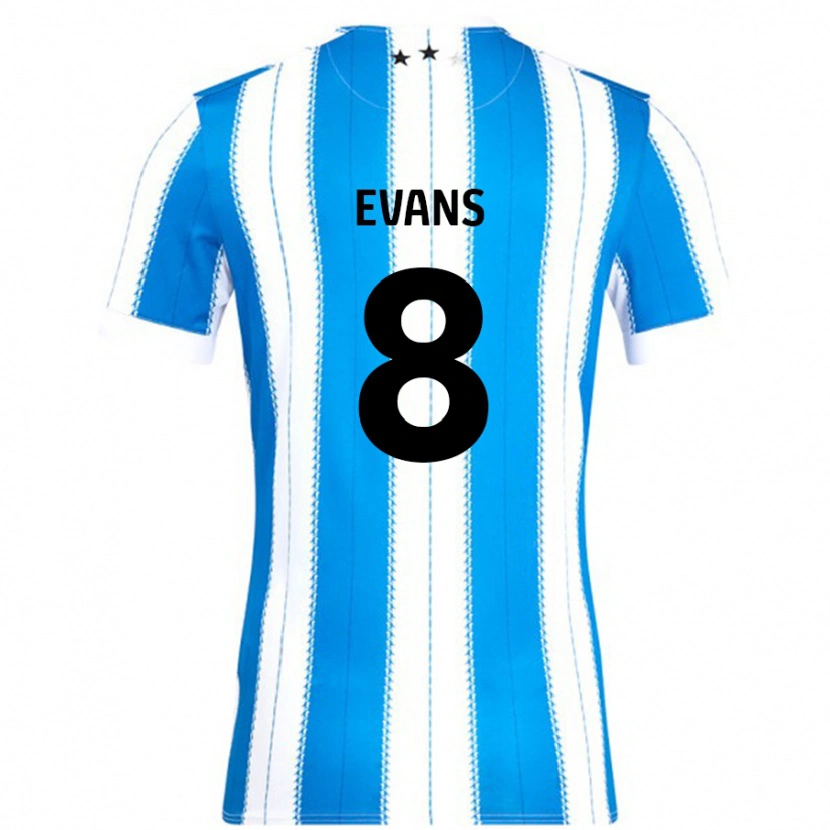 Danxen Barn Charley Evans #8 Blå Vit Hemmatröja Matchtröjor 2024/25 Tröjor T-Tröja