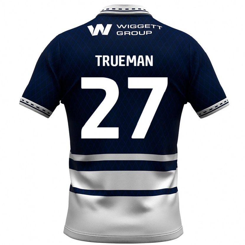 Danxen Barn Connal Trueman #27 Marinblå Vit Hemmatröja Matchtröjor 2024/25 Tröjor T-Tröja