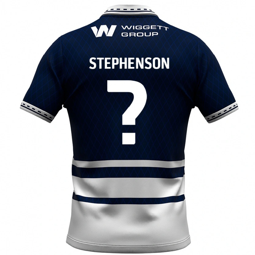 Danxen Barn Joshua Stephenson #0 Marinblå Vit Hemmatröja Matchtröjor 2024/25 Tröjor T-Tröja