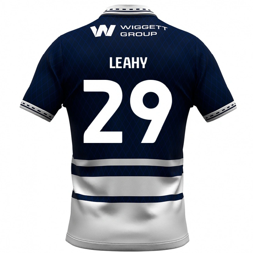 Danxen Barn Tom Leahy #29 Marinblå Vit Hemmatröja Matchtröjor 2024/25 Tröjor T-Tröja