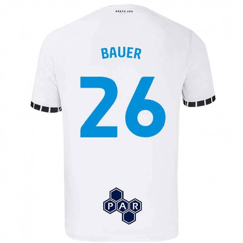 Danxen Barn Patrick Bauer #26 Vit Hemmatröja Matchtröjor 2024/25 Tröjor T-Tröja