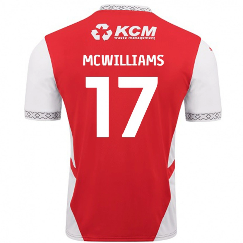 Danxen Barn Shaun Mcwilliams #17 Röd Vit Hemmatröja Matchtröjor 2024/25 Tröjor T-Tröja