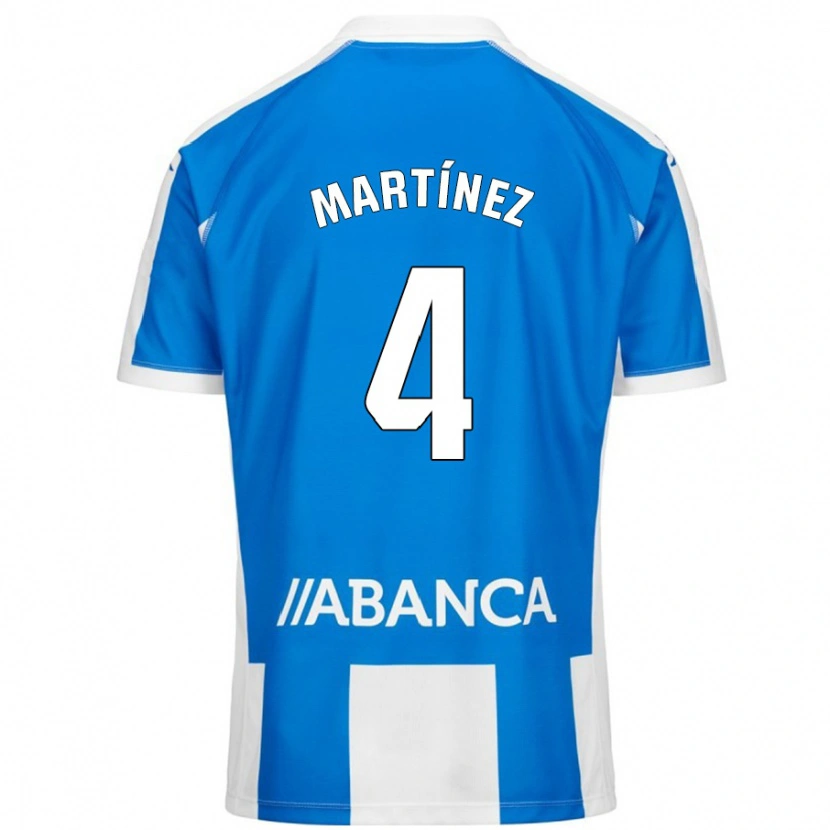 Danxen Barn Pablo Martínez #4 Blå Vit Hemmatröja Matchtröjor 2024/25 Tröjor T-Tröja