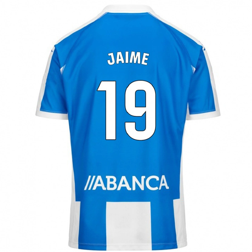 Danxen Barn Jaime Sánchez #19 Blå Vit Hemmatröja Matchtröjor 2024/25 Tröjor T-Tröja