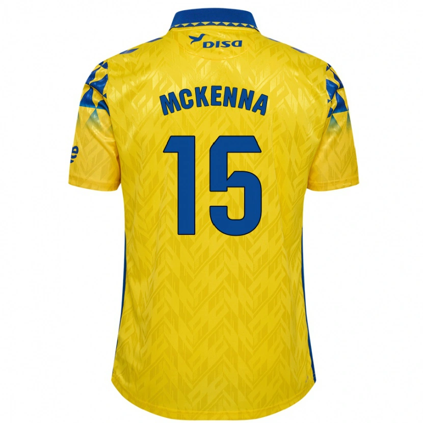 Danxen Barn Scott Mckenna #15 Gul Blå Hemmatröja Matchtröjor 2024/25 Tröjor T-Tröja
