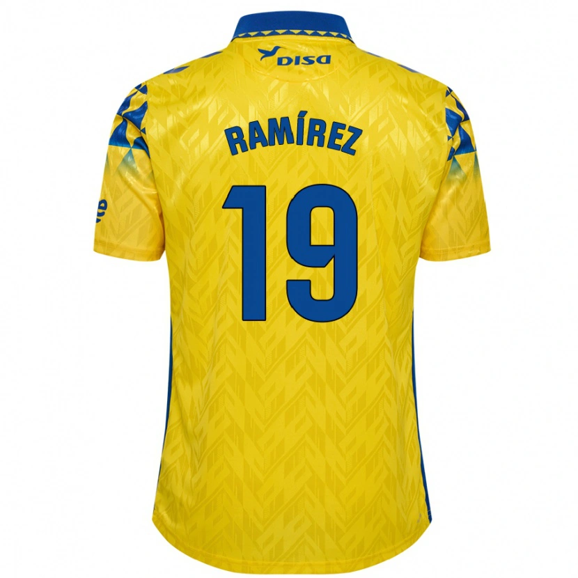 Danxen Barn Sandro Ramírez #19 Gul Blå Hemmatröja Matchtröjor 2024/25 Tröjor T-Tröja