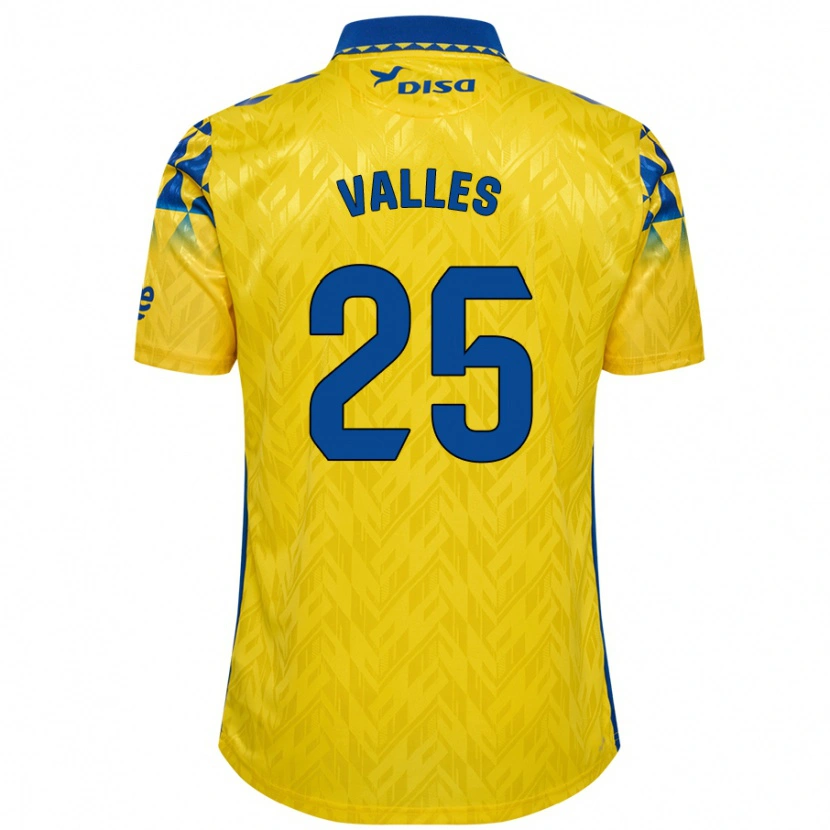 Danxen Barn Álvaro Valles #25 Gul Blå Hemmatröja Matchtröjor 2024/25 Tröjor T-Tröja