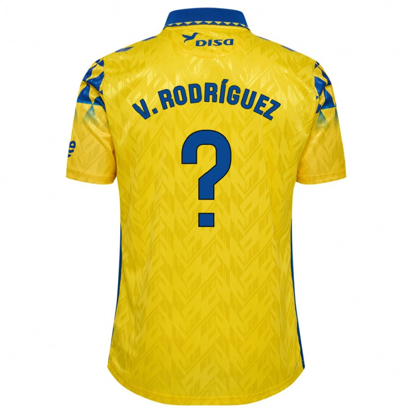 Danxen Barn Carlos Vicente Rodríguez #0 Gul Blå Hemmatröja Matchtröjor 2024/25 Tröjor T-Tröja