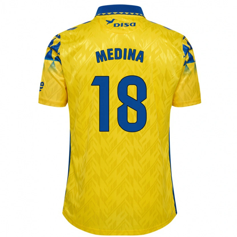 Danxen Barn Iván Medina #18 Gul Blå Hemmatröja Matchtröjor 2024/25 Tröjor T-Tröja