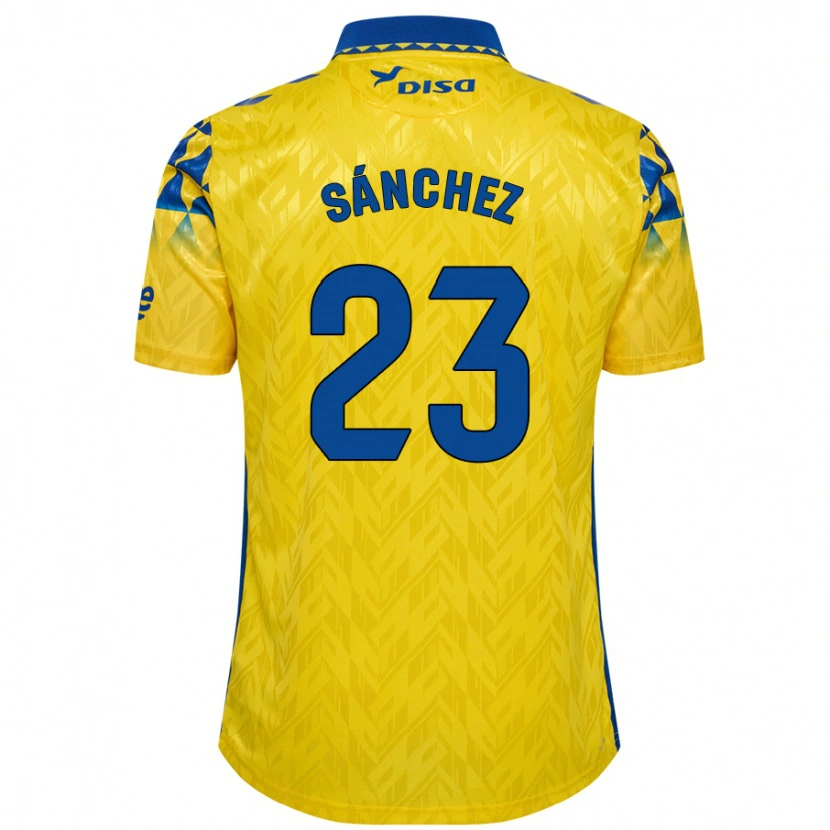 Danxen Barn Omar Sánchez #23 Gul Blå Hemmatröja Matchtröjor 2024/25 Tröjor T-Tröja