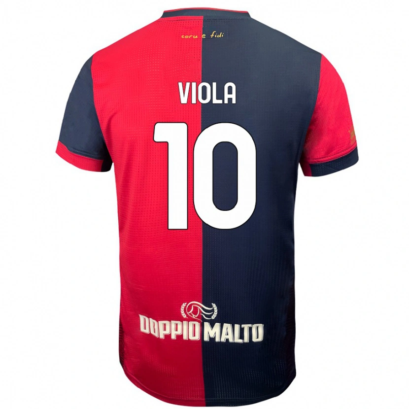 Danxen Barn Nicolas Viola #10 Röd Mörkare Blå Hemmatröja Matchtröjor 2024/25 Tröjor T-Tröja