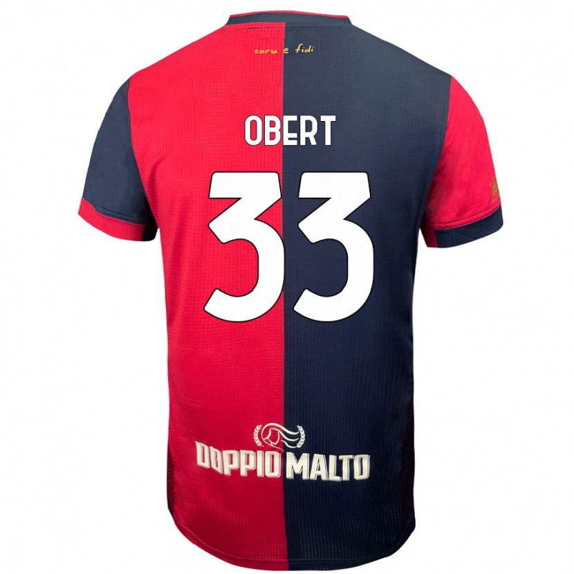 Danxen Barn Adam Obert #33 Röd Mörkare Blå Hemmatröja Matchtröjor 2024/25 Tröjor T-Tröja