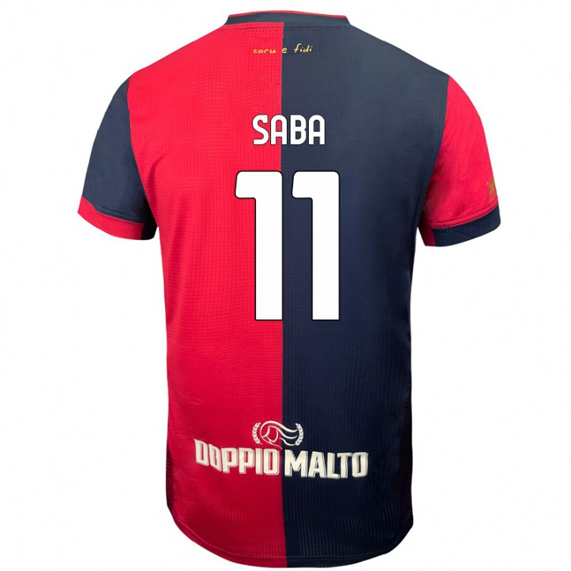 Danxen Barn Alessio Saba #11 Röd Mörkare Blå Hemmatröja Matchtröjor 2024/25 Tröjor T-Tröja