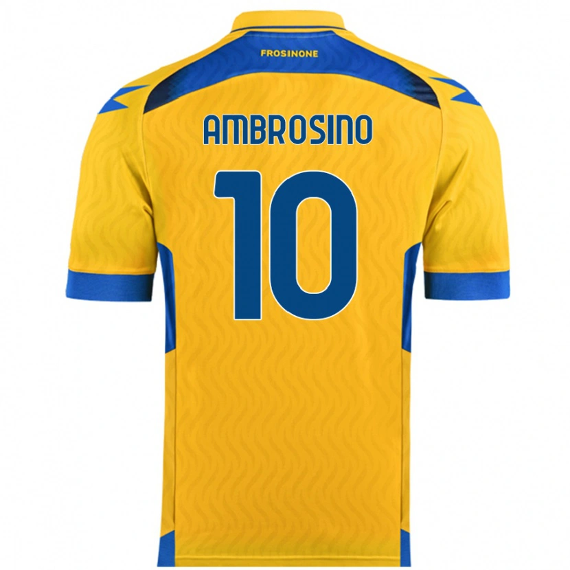 Danxen Barn Giuseppe Ambrosino #10 Gul Hemmatröja Matchtröjor 2024/25 Tröjor T-Tröja