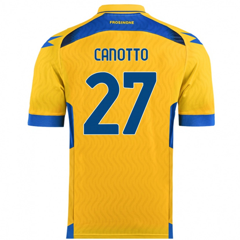 Danxen Barn Luigi Canotto #27 Gul Hemmatröja Matchtröjor 2024/25 Tröjor T-Tröja