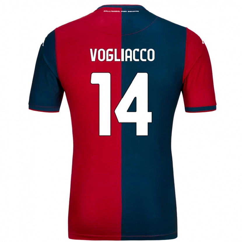 Danxen Barn Alessandro Vogliacco #14 Röd Mörkblå Hemmatröja Matchtröjor 2024/25 Tröjor T-Tröja