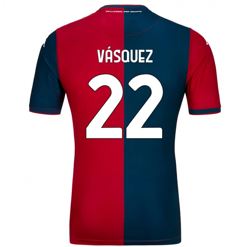 Danxen Barn Johan Vásquez #22 Röd Mörkblå Hemmatröja Matchtröjor 2024/25 Tröjor T-Tröja