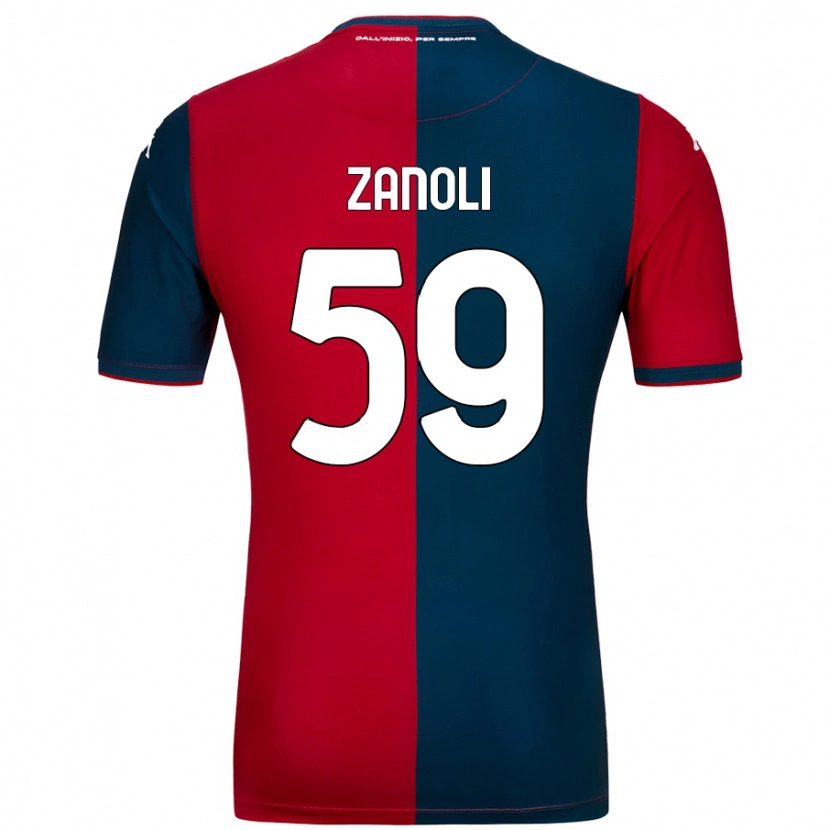 Danxen Barn Alessandro Zanoli #59 Röd Mörkblå Hemmatröja Matchtröjor 2024/25 Tröjor T-Tröja