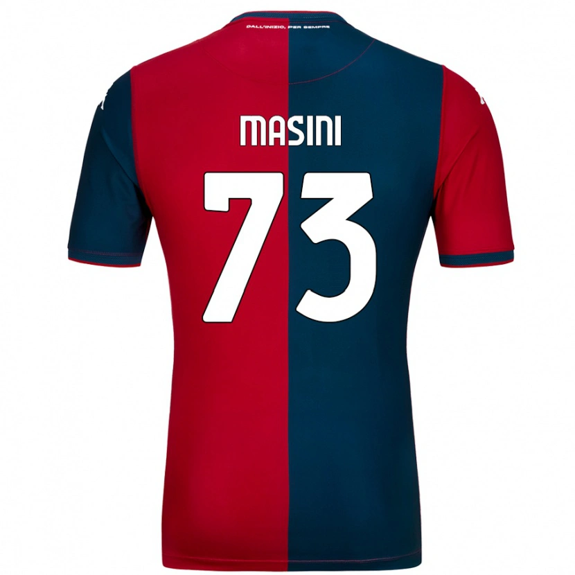 Danxen Barn Patrizio Masini #73 Röd Mörkblå Hemmatröja Matchtröjor 2024/25 Tröjor T-Tröja