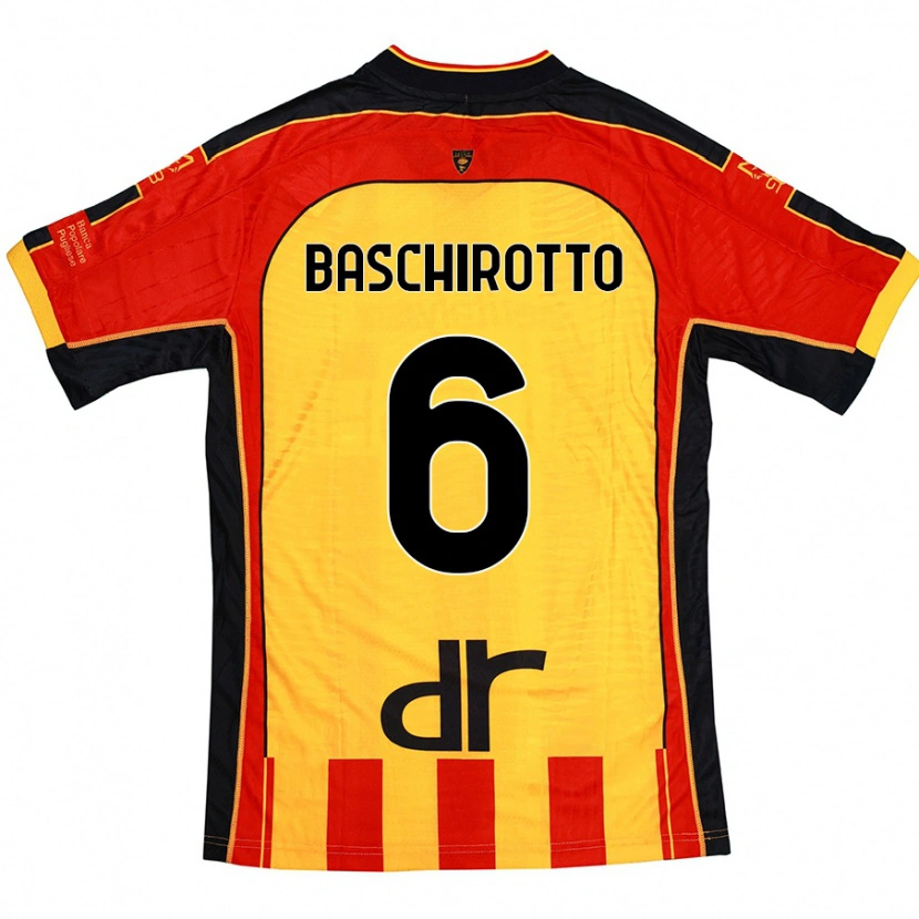 Danxen Barn Federico Baschirotto #6 Gul Röd Hemmatröja Matchtröjor 2024/25 Tröjor T-Tröja