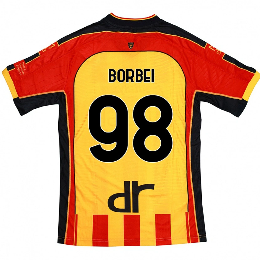 Danxen Barn Alexandru Borbei #98 Gul Röd Hemmatröja Matchtröjor 2024/25 Tröjor T-Tröja