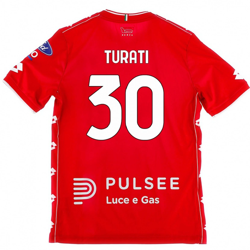 Danxen Barn Stefano Turati #30 Röd Vit Hemmatröja Matchtröjor 2024/25 Tröjor T-Tröja