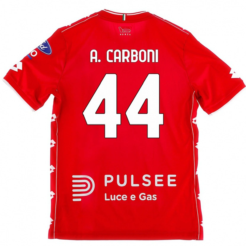 Danxen Barn Andrea Carboni #44 Röd Vit Hemmatröja Matchtröjor 2024/25 Tröjor T-Tröja