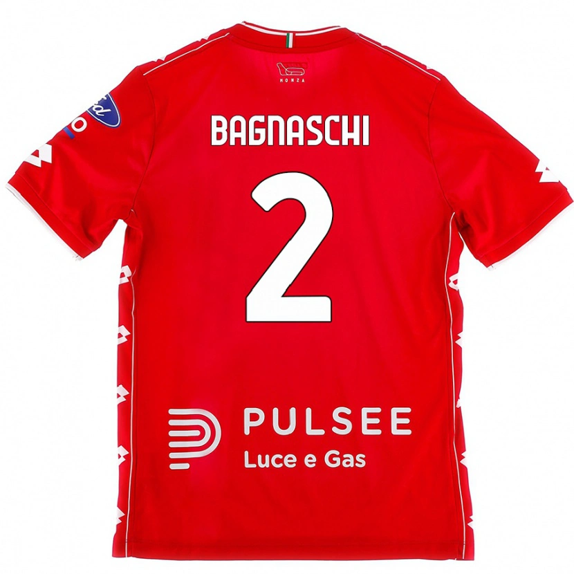 Danxen Barn Alessandro Bagnaschi #2 Röd Vit Hemmatröja Matchtröjor 2024/25 Tröjor T-Tröja