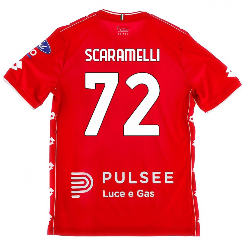Danxen Barn Endris Scaramelli #72 Röd Vit Hemmatröja Matchtröjor 2024/25 Tröjor T-Tröja