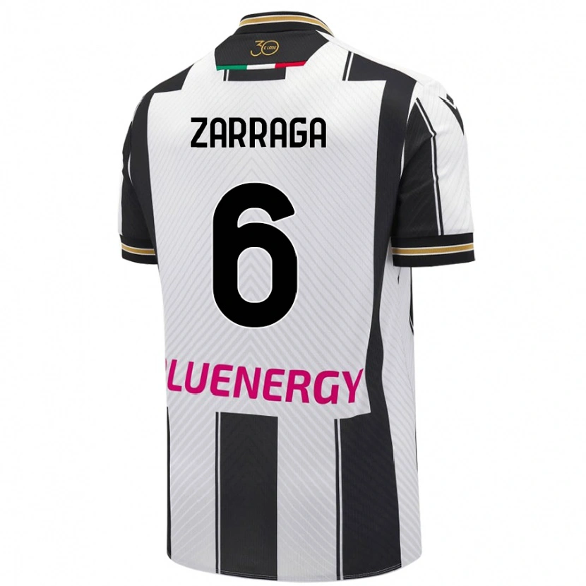 Danxen Barn Oier Zarraga #6 Vit Svart Hemmatröja Matchtröjor 2024/25 Tröjor T-Tröja