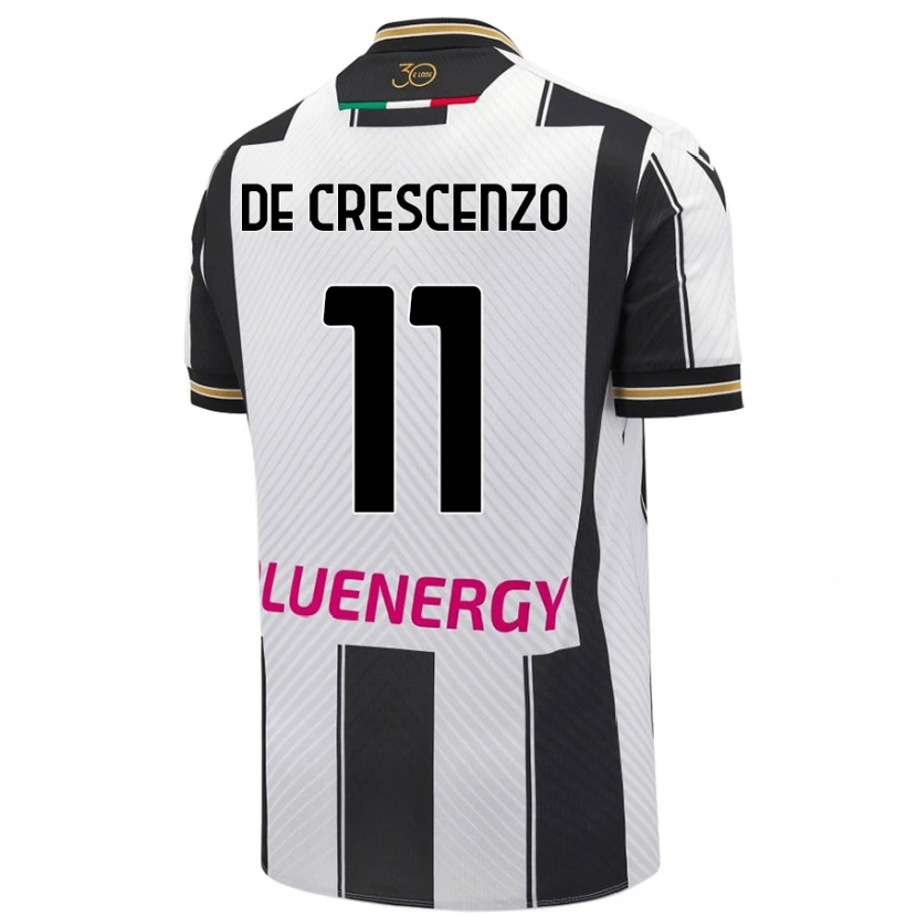 Danxen Barn Marco De Crescenzo #11 Vit Svart Hemmatröja Matchtröjor 2024/25 Tröjor T-Tröja