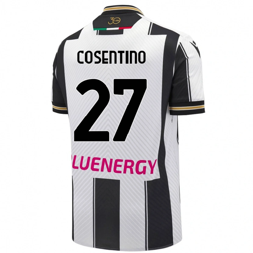 Danxen Barn Sergio Cosentino #27 Vit Svart Hemmatröja Matchtröjor 2024/25 Tröjor T-Tröja