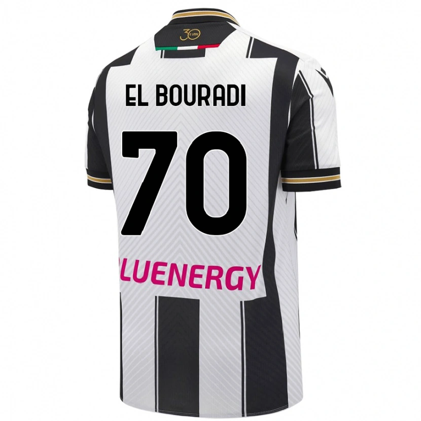 Danxen Barn Walid El Bouradi #70 Vit Svart Hemmatröja Matchtröjor 2024/25 Tröjor T-Tröja