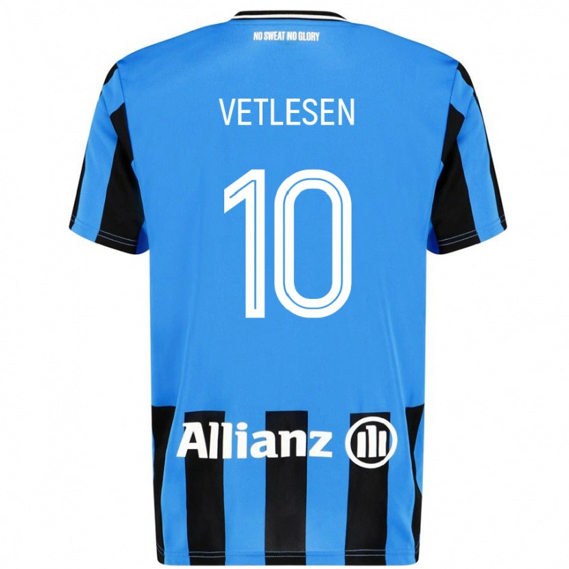 Danxen Barn Hugo Vetlesen #10 Himmelsblå Svart Hemmatröja Matchtröjor 2024/25 Tröjor T-Tröja