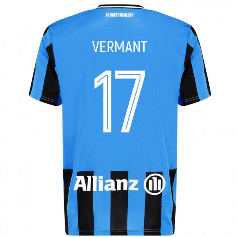 Danxen Barn Romeo Vermant #17 Himmelsblå Svart Hemmatröja Matchtröjor 2024/25 Tröjor T-Tröja