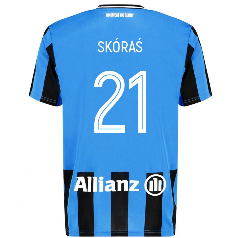 Danxen Barn Michal Skoras #21 Himmelsblå Svart Hemmatröja Matchtröjor 2024/25 Tröjor T-Tröja