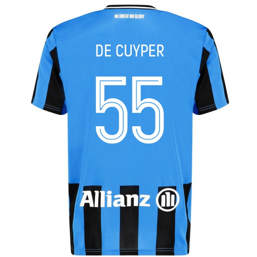 Danxen Barn Maxim De Cuyper #55 Himmelsblå Svart Hemmatröja Matchtröjor 2024/25 Tröjor T-Tröja