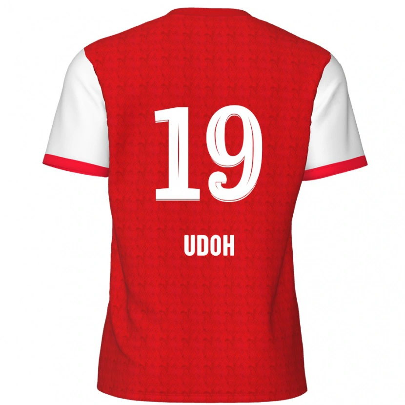 Danxen Barn Victor Udoh #19 Röd Vit Hemmatröja Matchtröjor 2024/25 Tröjor T-Tröja