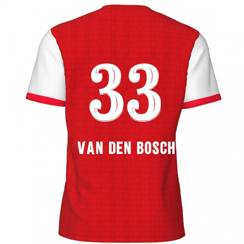 Danxen Barn Zeno Van Den Bosch #33 Röd Vit Hemmatröja Matchtröjor 2024/25 Tröjor T-Tröja
